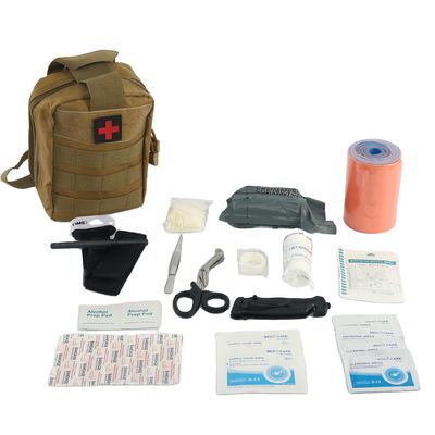 Small Travel First Aid Kit Tourniquet Israeli Bandage Chest Seal Airway Blanket Trauma Pouch