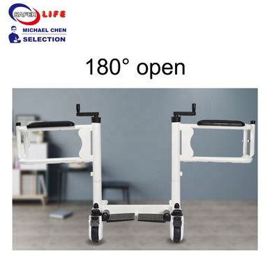Health equipment elderly care chair patient transfer chair disable rollator transport chair height adjustable with wheels