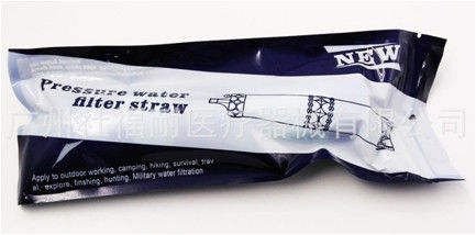 Blue 1L Survival  Water Filter Straw For Outdoor Camping
