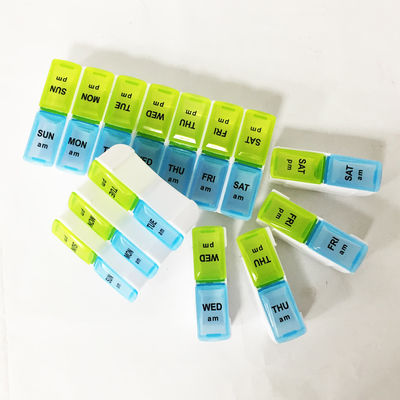 Wholesale Detachable Weekly Pills storage cases 14 Compartment 7 days pills box