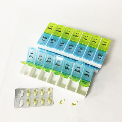 Wholesale Detachable Weekly Pills storage cases 14 Compartment 7 days pills box