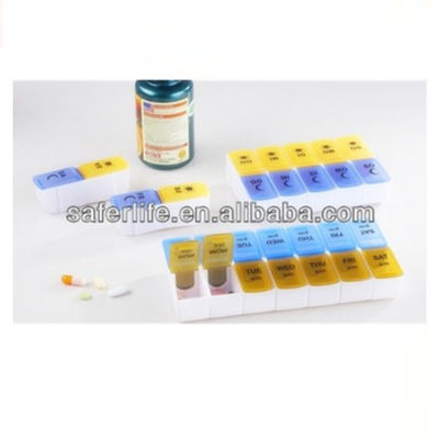 Detachable pill box Food Grade Promotion Gift  weekly 14 case medicine box Plastic Pill Organizer Box 7 days