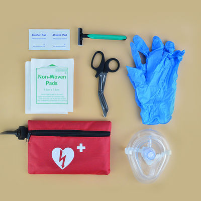Rescue Kit Mini CPR First Aid Kit Nylon bag with key chain CPR life with key ring