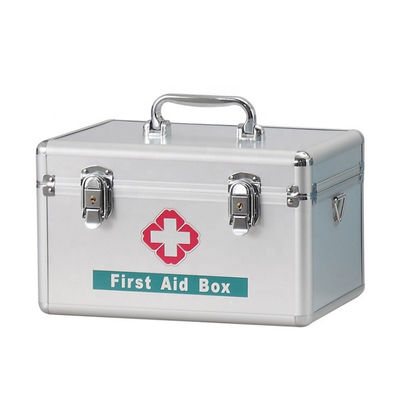 White 25 Person First Aid Kit Metal Box Case Empty Aluminum Clinic Hospital
