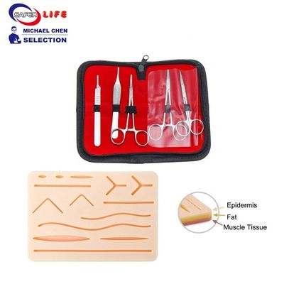Medical students training Skin silicone suture pad suture practice kit for training