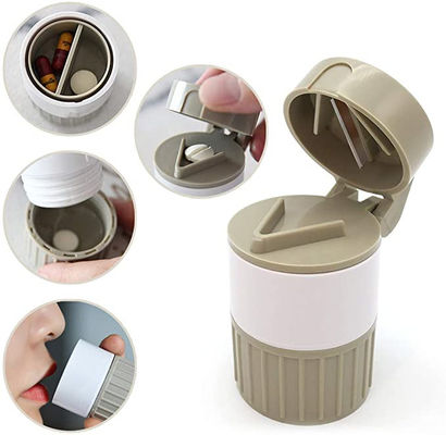 Easy Open Hospital Pill Dispenser Box Tablet Cutter Crusher Box Grind Individual Medication