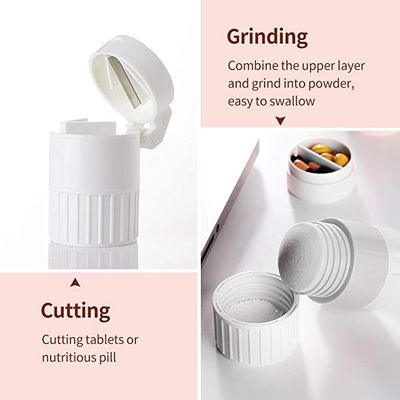 Easy Open Hospital Pill Dispenser Box Tablet Cutter Crusher Box Grind Individual Medication
