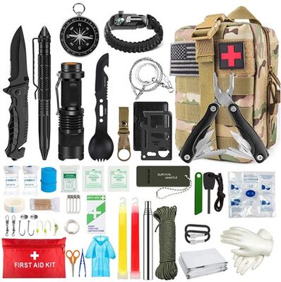 Outdoor Survival Kit Professional IFAK Bag Emergency Tools Survival Gears for Camping Hiking with Personal First Aid Kit
