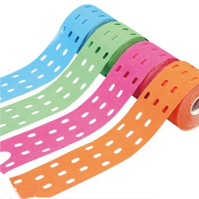 Hot Selling Cotton Kinesiology Sport Tape For Reduce Muscle Pain Holes 5CM*5M