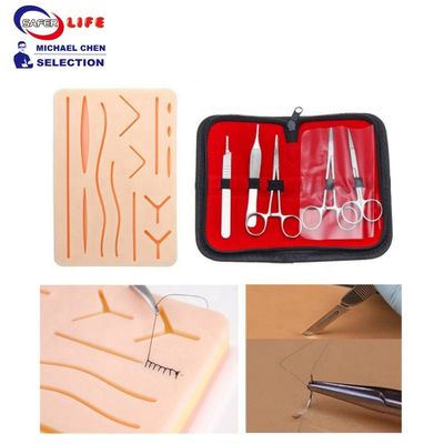 Medical students training Skin silicone suture pad suture practice kit for training