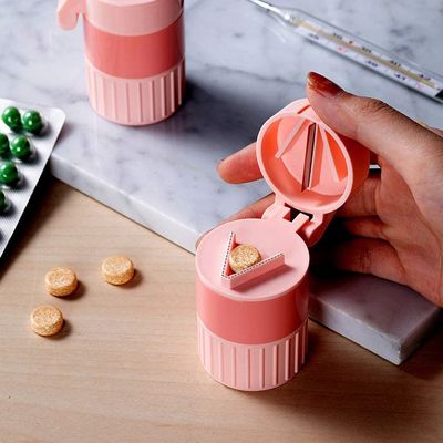 Easy Open Hospital Pill Dispenser Box Tablet Cutter Crusher Box Grind Individual Medication