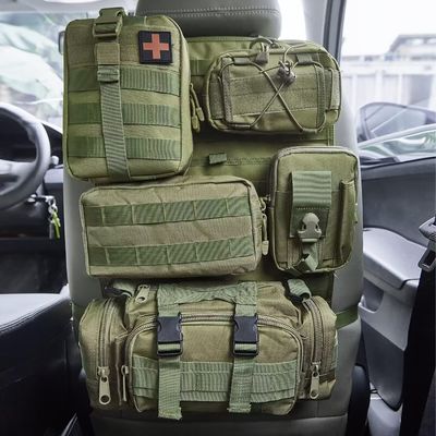 Tactical Truck Organizer Back Seat Storage Car Seat Storage Bag Molle Panels with Compartments Molle Bag
